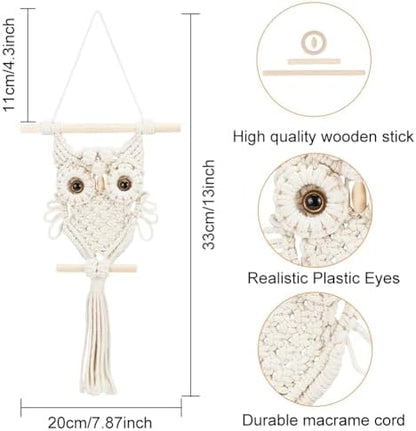 ORIGACH DIY Macrame Owl Wall Hanging Tapestry Kit with Video Tutorial - Image 4