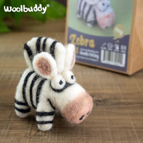 Woolbuddy Needle Felting Starter Kit (Zebra) for Adults with Tool & Guide - Image 2