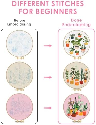 TINDTOP 3 Pack Embroidery Kit for Adult, Embroidery DIY Starter Kit - Image 3