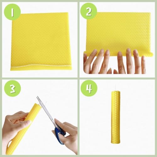 Phinicco 12 Colors 8" X 10" Beeswax Sheets for Rolling Candle Beeswax Sheets for Candle Rolling Kit Candle Making Kit 12 pcs Multicolored - Image 5
