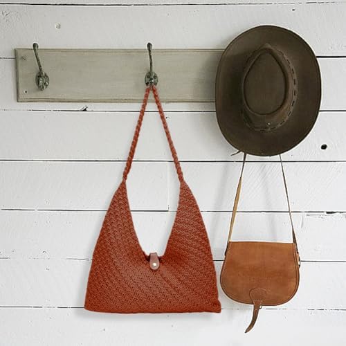ACRNIGHEET Crochet Beach Bag Crochet Kit for Beginners Caramel Tote Bag Knitting Kit with Yarn and Hook DIY Craft Kits Gift for Adults with Video Guide Tutorial Crochet Starter Kit - Image 4