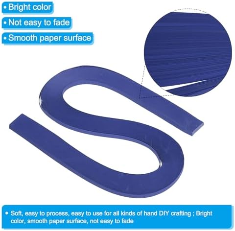 PATIKIL 360pcs Quilling Strips Paper 3/16"(5mm) 21"(54cm) Origami Paper Quilling Strip for Art DIY Hand Craft Christmas, Dark Blue - Image 3