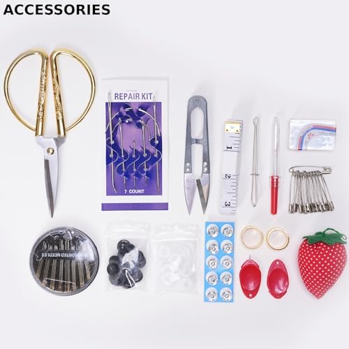 Wooden Sewing Kit Box, Wooden Sewing Box with Sew Kit Accessories - Image 5