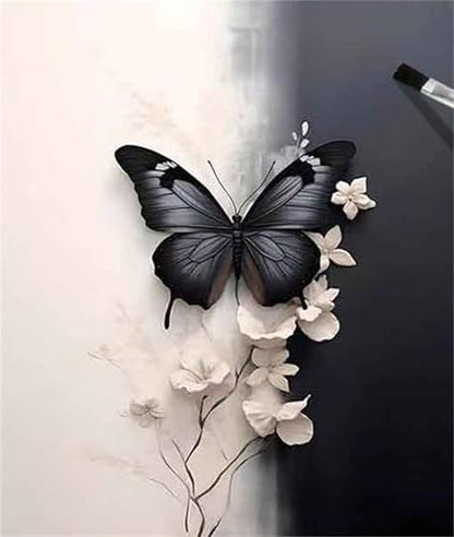 Hestarcul Paint by Numbers Kits for Adults,Flowers Paint by Numbers Kits on Canvas,Color by Number Easy DIY Acrylic Painting for Beginner，Home Wall Decoration and Gifts (Butterfly) by Hestarcul