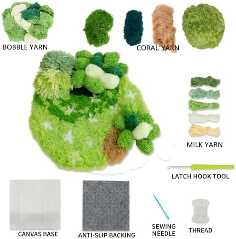beausougon 3D Moss Latch Hook Coaster Kit for Adult Beginner Craft DIY - Image 2