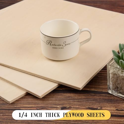 24 Pack 12 x 12 x 1/4 Inch-6mm Thick Basswood Sheets for Crafts, DIY Laser Projects, Wood Burning, Engraving, Staining, Architectural Model Making - Image 6
