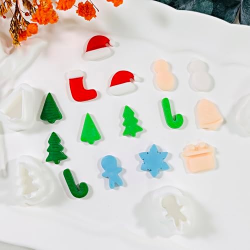 Xaekicr 10 Pcs Christmas Polymer Clay Cutters Set – Holiday Clay Cutters for Earrings, Ornaments & Jewelry Making – Gingerbread, Snowman, Tree Shapes – Clay Tools for Polymer Clay Crafts - Image 6
