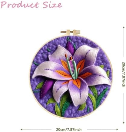 CaptainCrafts Needle Felting Kit for Adults Lily Flowers Pattern - Image 2