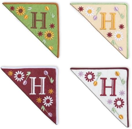 Personalized Embroidered Corner Mark, 4 Pack, Finished Initial Felt Bookmark Corner, Gift for Book Lover by Unknown