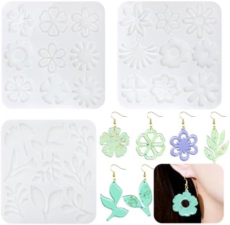 Flower Earring Resin Molds with Holes Resin Jewelry Molds Epoxy Resin Molds for Earrings Pendant Keychain Jewelry Making - Image 4