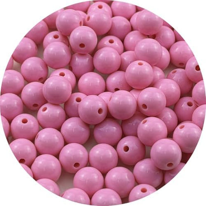 100pcs Acrylic Round Beads for Crafts 12mm Resin Candy Color Spacer Beads with Hole for Jewelry Making Sewing Crafts Decoration Necklaces Bracelets Earrings Supplies(Pink) by Unknown