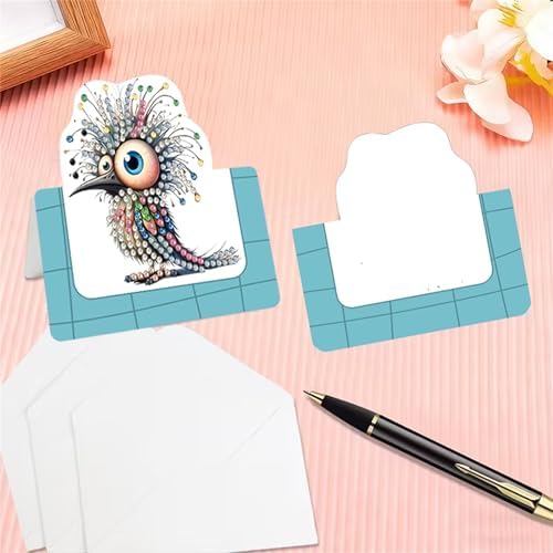 6 pack 3D Bird Diamond Painting Greeting Cards Kit, Animal Diamond Art Birthday Cards with Envelopes,DIY Thank You Card Making Craft for Adults,Handmade Greeting Card Supplies Gift Idea (Bird) - Image 6