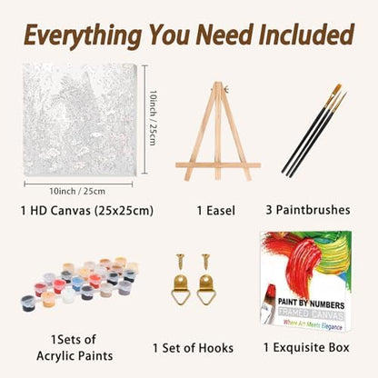 AUKELHJ Framed Paint by Numbers Kit for Adults, Cat, 10x10 inch - Image 5