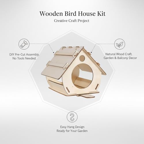 Syyavrrta DIY Wooden House Model Kit - Pre-Cut Natural Wood Craft for Home & Shelf Decor, Easy Assembly Project - Image 4