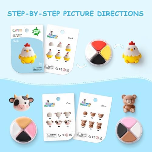 CLYMENE Air Dry Clay Kit for Kids, 12 Animals Modeling Clay with Accessory - Image 3
