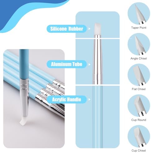 Dotting Tools, Silicone Clay Sculpting Tool, Ceramic Clay Ball Stylus Dot Painting Tools, Pottery Embossing Tool for Rock, Nail, Blending, Drawing, Modeling - Image 4