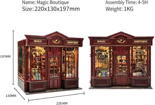 Book Nook Kit DIY Miniature House Coffee Shop 3D Wooden Puzzle Kit Book Nook Building Set for Family & Friends - Image 6
