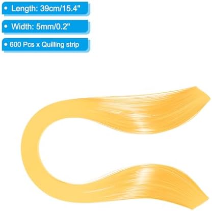 PATIKIL Quilling Strips Paper 600pcs 5mm 39cm Origami Paper Quilling Kits for Art DIY Craft Christmas, Dark Yellow - Image 2