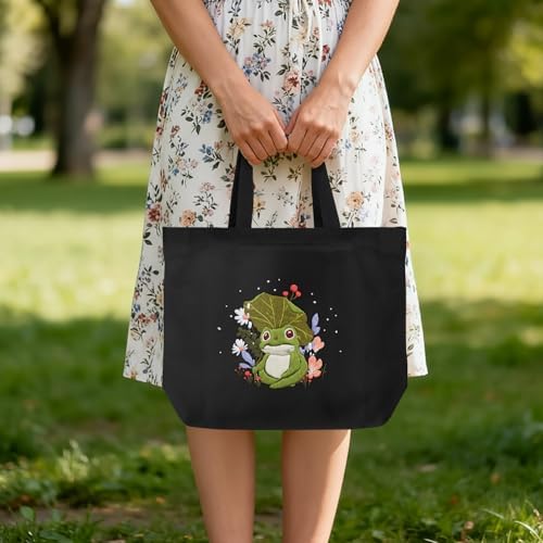 ERKOON Embroidery Canvas Tote Bag for Beginners, Floral Arts Crafts Cross Stitch Kits for Adults Including Stamped Embroidery Bag with Hoops, Needle, Instruction and Color Threads (Frog) - Image 7