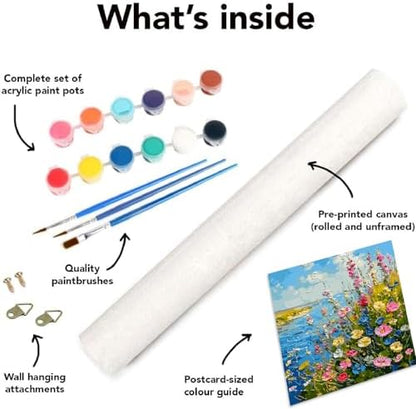 YarnMate Wild Flowers Paint by Numbers for Adults,Paint by Number for Adults Beginner,Easy Acrylic Paint by Number on Canvas for Relax and Home Wall Decor 16X20 Inch (Without Frame) - Image 6