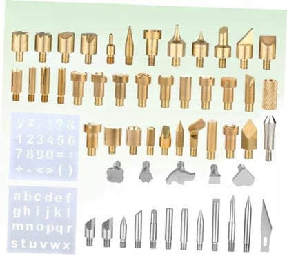 Operitacx 57pcs One Wood Carving Pen Tip Set Stencil Soldering Iron Pyrography Tool Kit Embossing Carving Pen for - Image 5