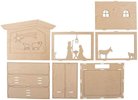 Rayher Wood.constr.3D Motif-Frames,FSCMixCred, Natural, 24x24x6.3cm, Crib, 13-Part, Box 1Set - Image 2
