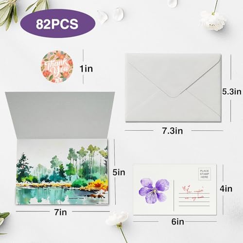 30 Pack Foldable Blank Watercolor Cards with Envelopes 5"x7" - Image 5
