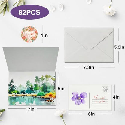 30 Pack Foldable Blank Watercolor Cards with Envelopes 5"x7" - Image 5