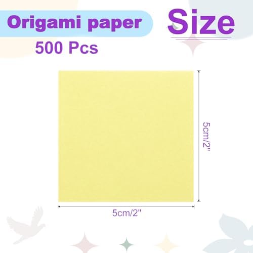 DMiotech 500 Sheets 2x2 Inch Origami Paper, Light Yellow Square Origami Paper Easy Fold Double Sided Paper for DIY Arts and Crafts - Image 4