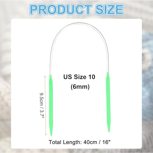 HARFINGTON Size US 10 (6mm) Plastic Circular Knitting Needles 16 Inch(40cm) Round Knitting Needle for Handmade Projects DIY Weave - Image 2