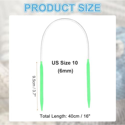 HARFINGTON Size US 10 (6mm) Plastic Circular Knitting Needles 16 Inch(40cm) Round Knitting Needle for Handmade Projects DIY Weave - Image 2