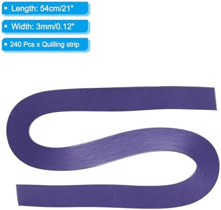 PATIKIL 240pcs Quilling Strips Paper 1/8"(3mm) 21"(54cm) Origami Paper Quilling Strip for Art DIY Hand Craft Christmas, Dark Purple - Image 2