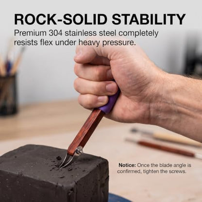 Pottery Crisp Lines Tools, 304 Steel V-Tip Sgraffito & Clay Tool Set - Image 5