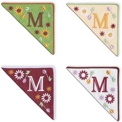 Personalized Embroidered Corner Mark, 4 Pack, Finished Initial Felt Bookmark Corner, Gift for Book Lover by Unknown