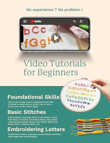 Bradove Alphabet Embroidery Kit for Beginners with Patterns - Image 2