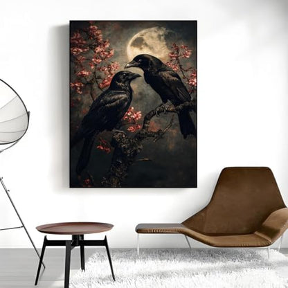 Gothic Raven Paint by Numbers Kit for Adults Framed Canvas, Frameworkless - Image 5