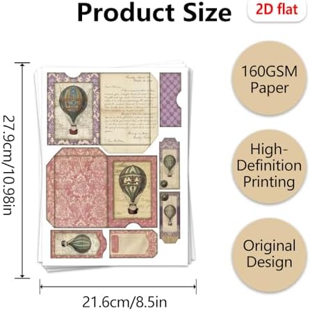 Mini Junk Journal Project,Folio Booklet Craft Kit, Junk Journal Kit, Scrapbooking Supplies, Journaling Decor, Mini Folio Writer Folder Project, Arts & Crafts Gifts, Handmade Decor Accessories - Image 5