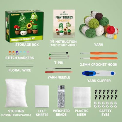 Crochet Kits for Adults Beginner Crochet Plant Kit with Video Tutorials, 6P - Image 4