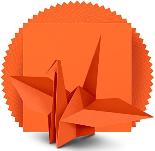 IOOLEEM Origami Paper, 200 Sheets, Dark Orange Origami Paper, 6 Inch Square, Double Sided Colored Paper for Crafts DIY Party & Decoration by IOOLEEM