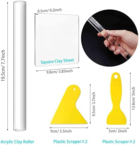 Yayatty 35 PCS Polymer Clay Cutters Set, Clay Roller, Clay Slicer Blade Clay Cutter Blade, Acrylic Sheet, Slicing Tools with Clay DIY Tool for Clay DIY, Sculpting Modelling - Image 4