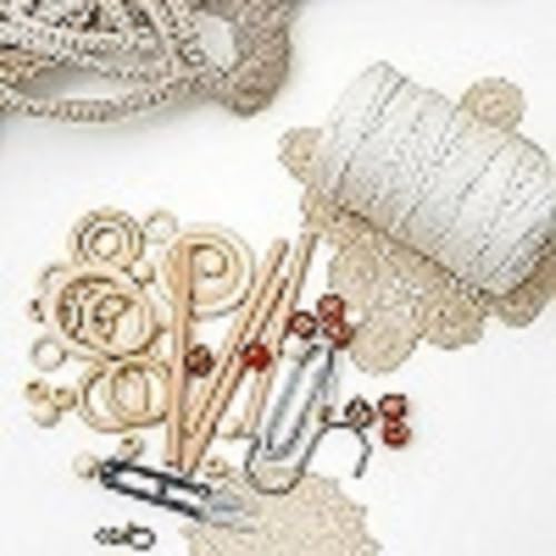 Macrame Kit for Beginners 227pcs – Macrame Wall Hanging Kit & Plant Hanger Kit, 225Y 3mm Cotton Cord, Wooden Beads Dowels Rings, DIY Craft Kit for Adults, Macrame Starter Kit Supplies - Image 2