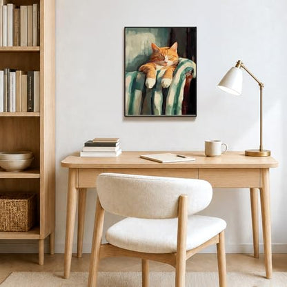bitCNY Paint by Numbers for Adults, Sleeping Orange Tabby Cat DIY Painting Kit, Cozy Pet Acrylic Paint by Number Canvas Art, Relaxing Animal Wall Decor, 16x20 Inch - Image 7