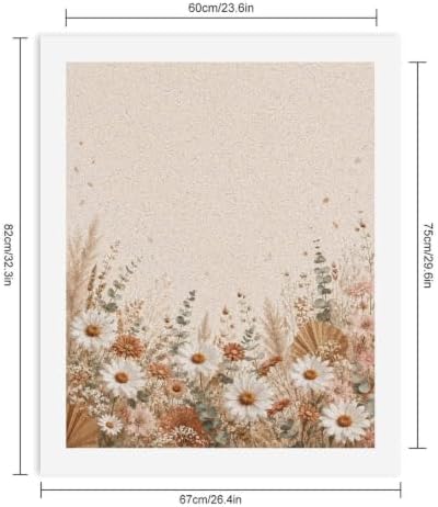 Bozfoxa Paint by Numbers Kit for Adults Beginner Cream Daisy Pampas - Image 2