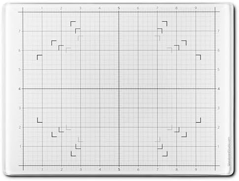 GLASSBOARD STUDIO True White Glass Craft Mat (9x12in) - Magnetic, Heat & Scratch Resistant, Stain-Proof for Crafting, Cutting, Painting, Mixed Media Artwork - Grid & Angle Lines, Non-Slip Feet by GlassboardStudio