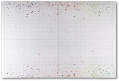 GLASSBOARD STUDIO Glass Craft Mat - Magnetic, Heat & Scratch Resistant- For Crafting, Cutting, Painting, Mixed Media Artwork - Grid Lines, Non-Slip Rubber Feet (Color Burst 24"L x 36"W) by GlassboardStudio