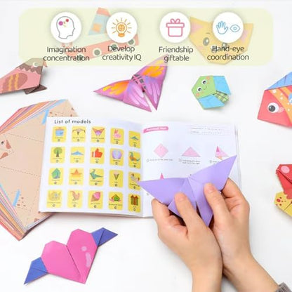 IOOLEEM Origami Paper Kit, 200 Sheets with 80 Patterns, Double Sided Colored Blank Folding Paper Set with Step-by-Step Instructions, Art & Craft Supplies - Image 4