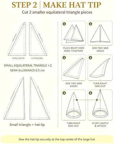 TREBIN DIY Patchwork Animal Kit, Fabric Sewing Set for Adults, Handmade Patchwork Craft Set for Decorative Gnome Halloween Christmas Ocean Animal Home Decor Project (Christmas Red Gnome) - Image 3