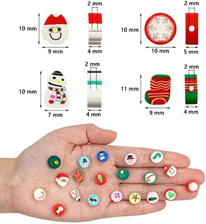 100 Pcs Christmas Polymer Clay Beads Cartoon Heishi Spacer Beads Supplies for DIY Bracelet Earring Necklace Jewelry Making - Image 4