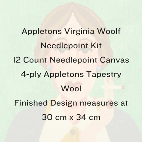 HM NABAVIAN Appletons Wool Needlepoint Kit – Portraits Range - Virginia Woolf Designed by Emily Peacock - Image 2