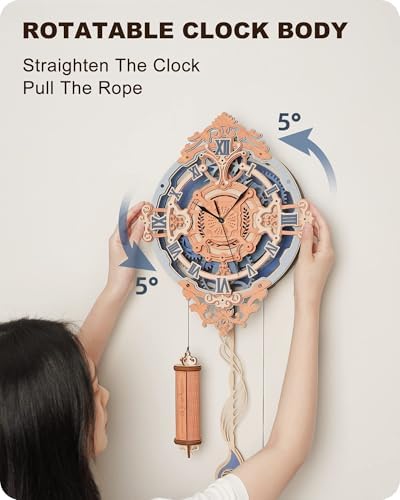 ROKR 3D Wooden Puzzles for Adults-DIY Wall Quartz Clock Kits-Wood Model Kits to Build for Teens Adults-Vintage Room Decor for Men Women - Image 4